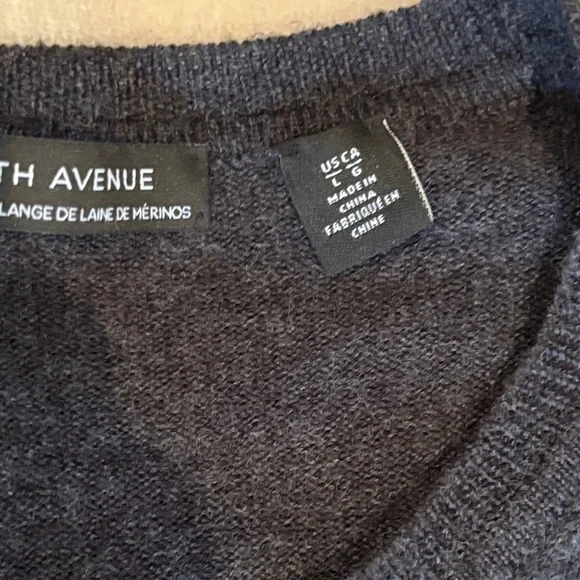 Saks Fifth Avenue Black Label Charcoal Crewneck Sweater in L - Picture 3 of 6